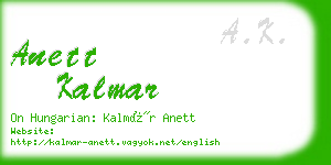 anett kalmar business card